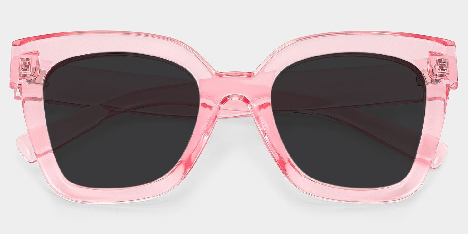 Malcolm Pink Translucent Glasses with Square Frames1