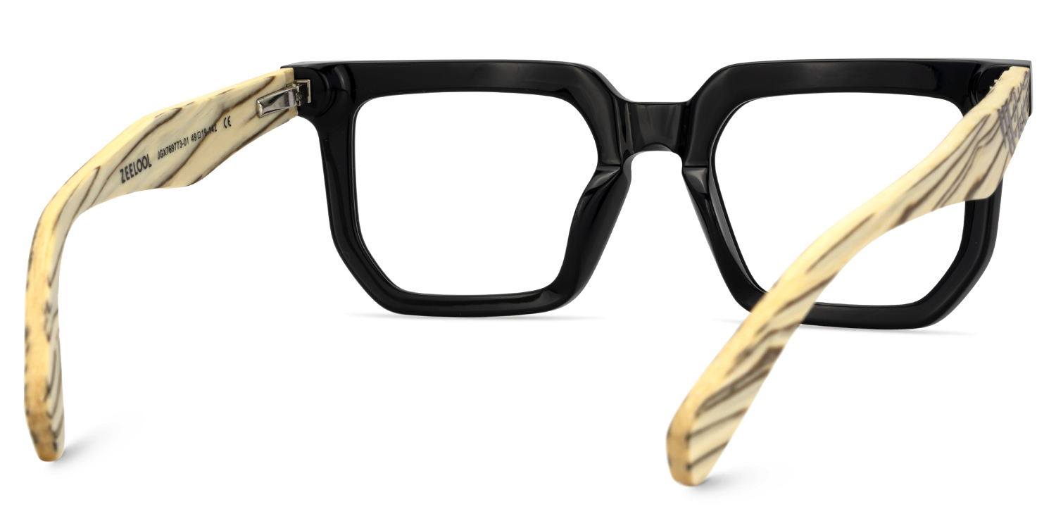 Shontay Square Black Glasses5