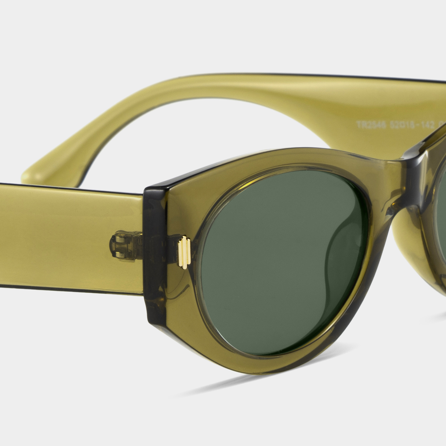 Reina Geometric Green Polarized Sunglasses4