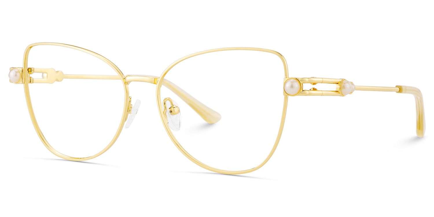 Gaga Eyeglasses in Cat Eye Gold Frame | ZEELOOL UK4