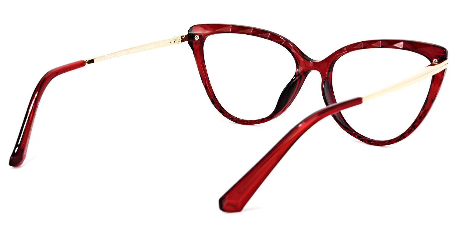 Lucas Cateye Red Eyeglasses with TR90 Frame4