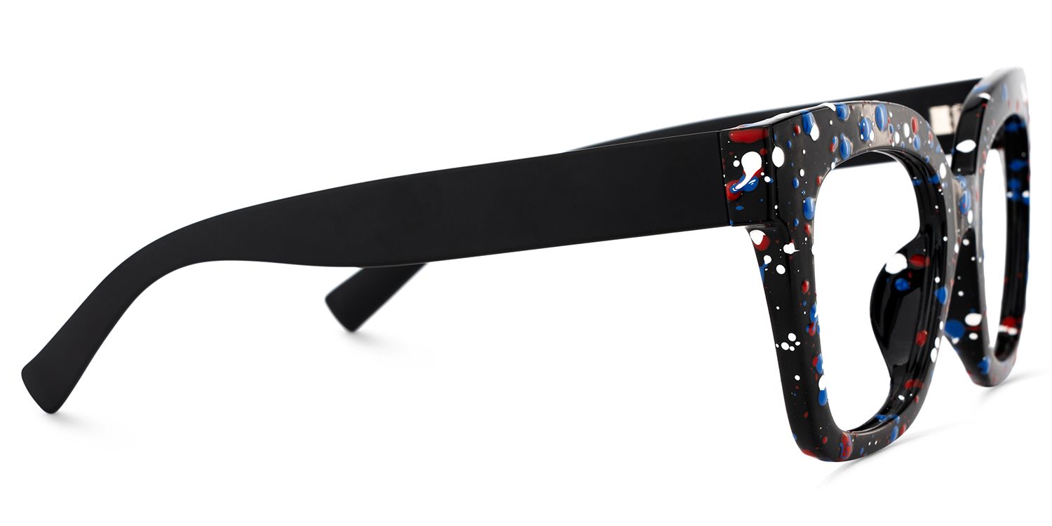 Malcolm Large Square Nerdy Glasses with Colorful Dots on The Frame3