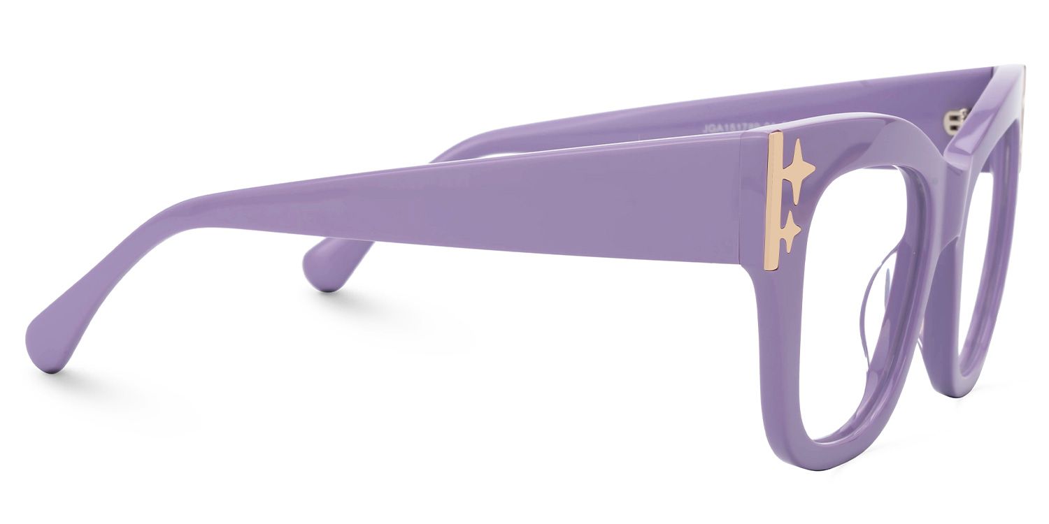 Minfia 70s Retro Purple Square Frame Glasses for Women2