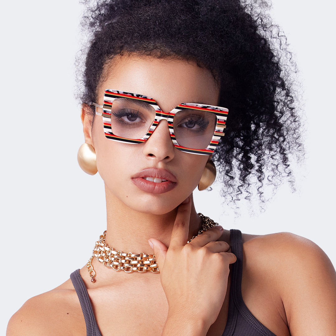 ZEELOOL Poutine Square Multicolor Glasses