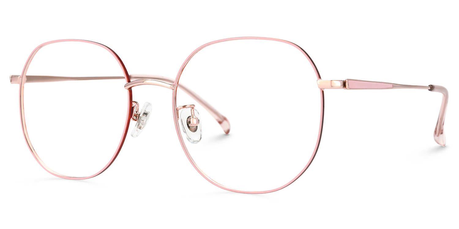 Qusay Round Pink Glasses | ZEELOOL UK1