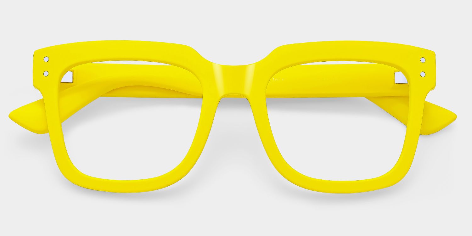 Liizbeett Square Yellow Frame Glasses | Zeelool Optical3