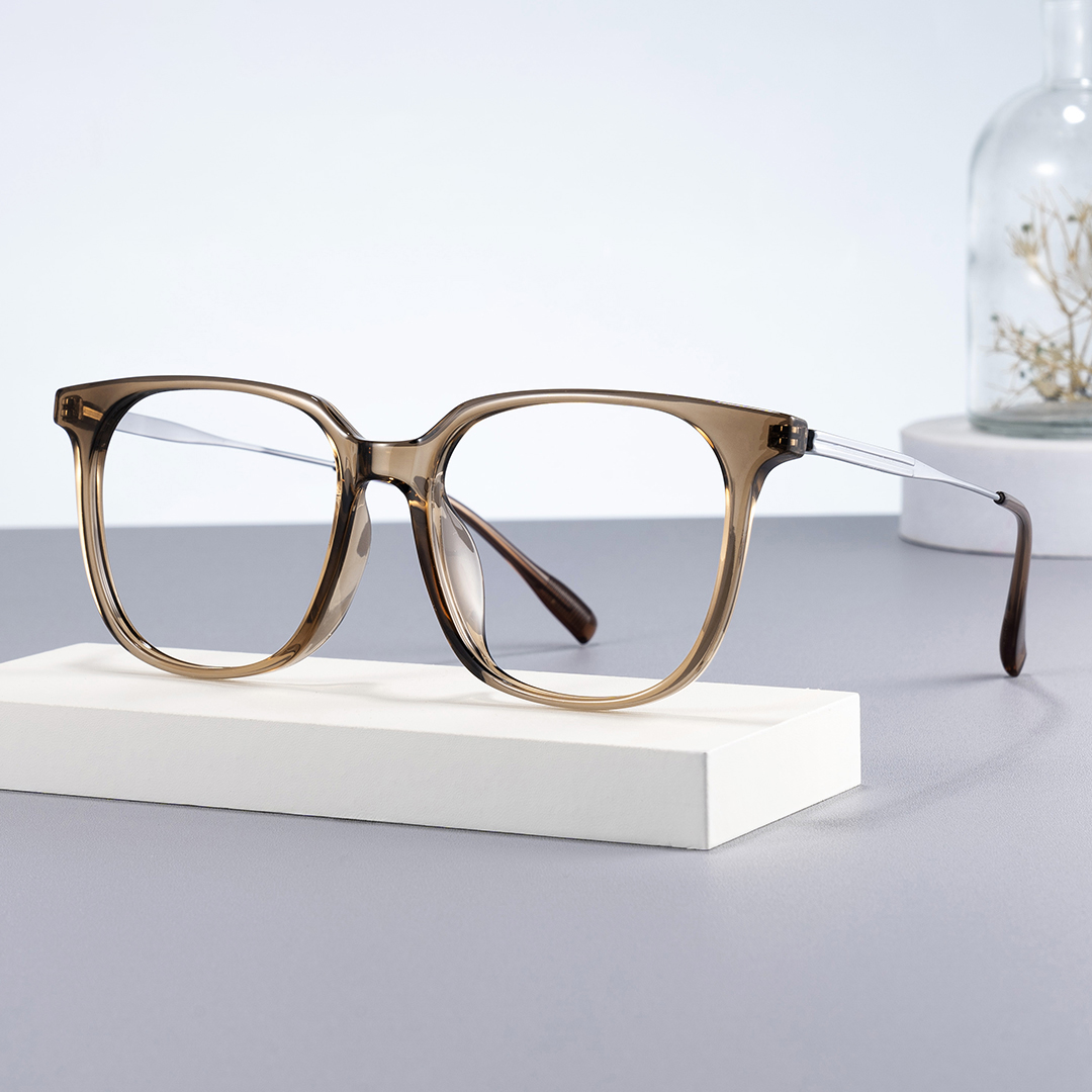 Ameedah Brown Square Thin Glasses | ZEELOOL UK0