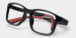 Clay Rectangle Black Red Glasses1