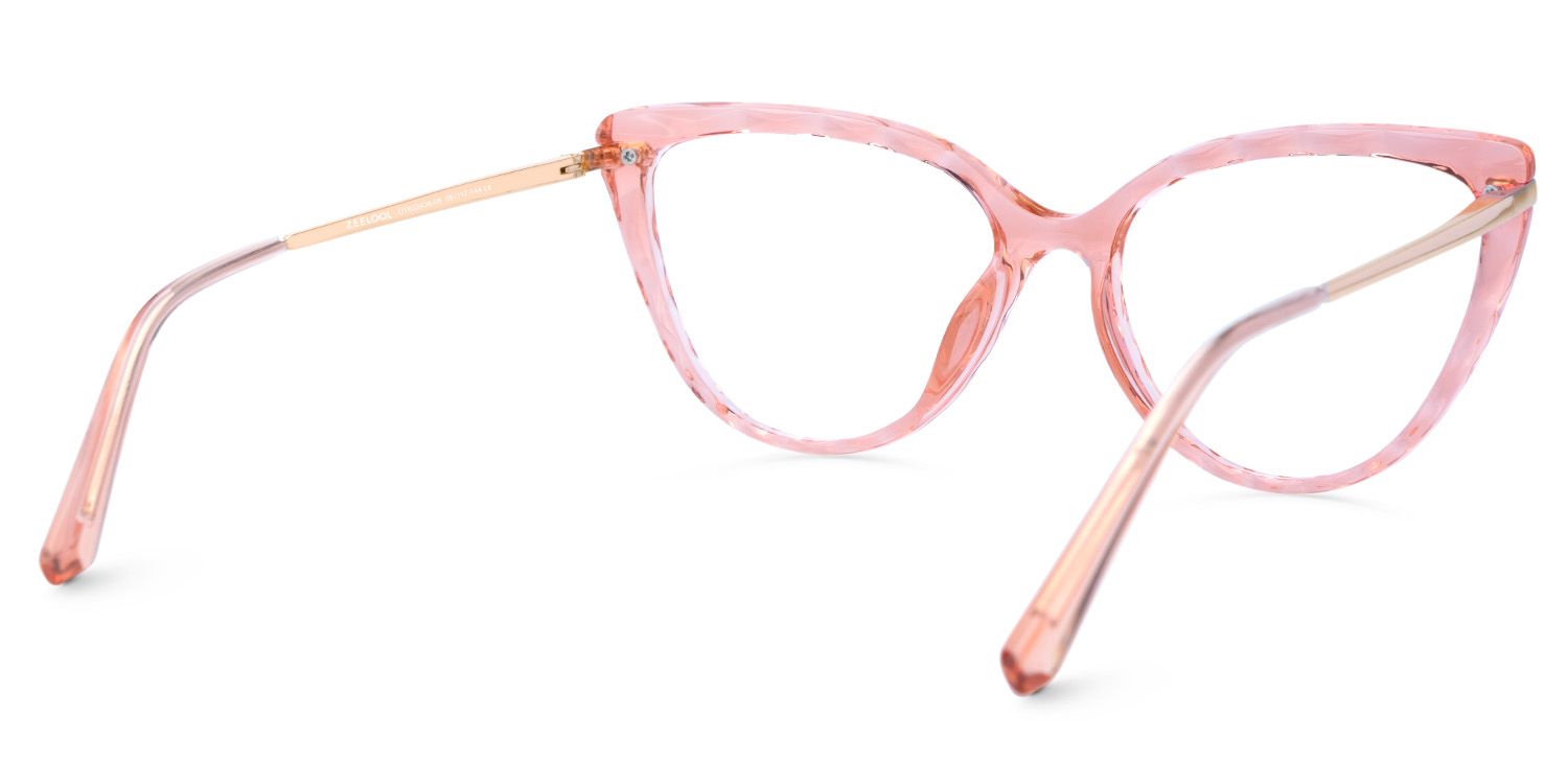 Lucas Cateye Pink Glasses and Clear Frame3