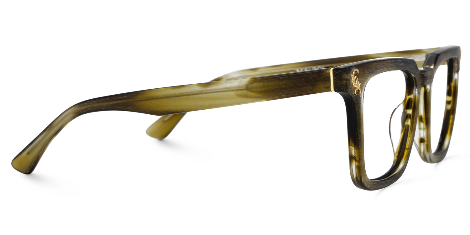 Men's Rectangular Eyeglasses Frames With Brown Color | ZEELOOL UK4