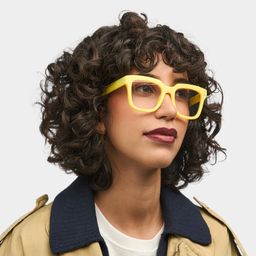 Liizbeett Square Yellow Glasses1