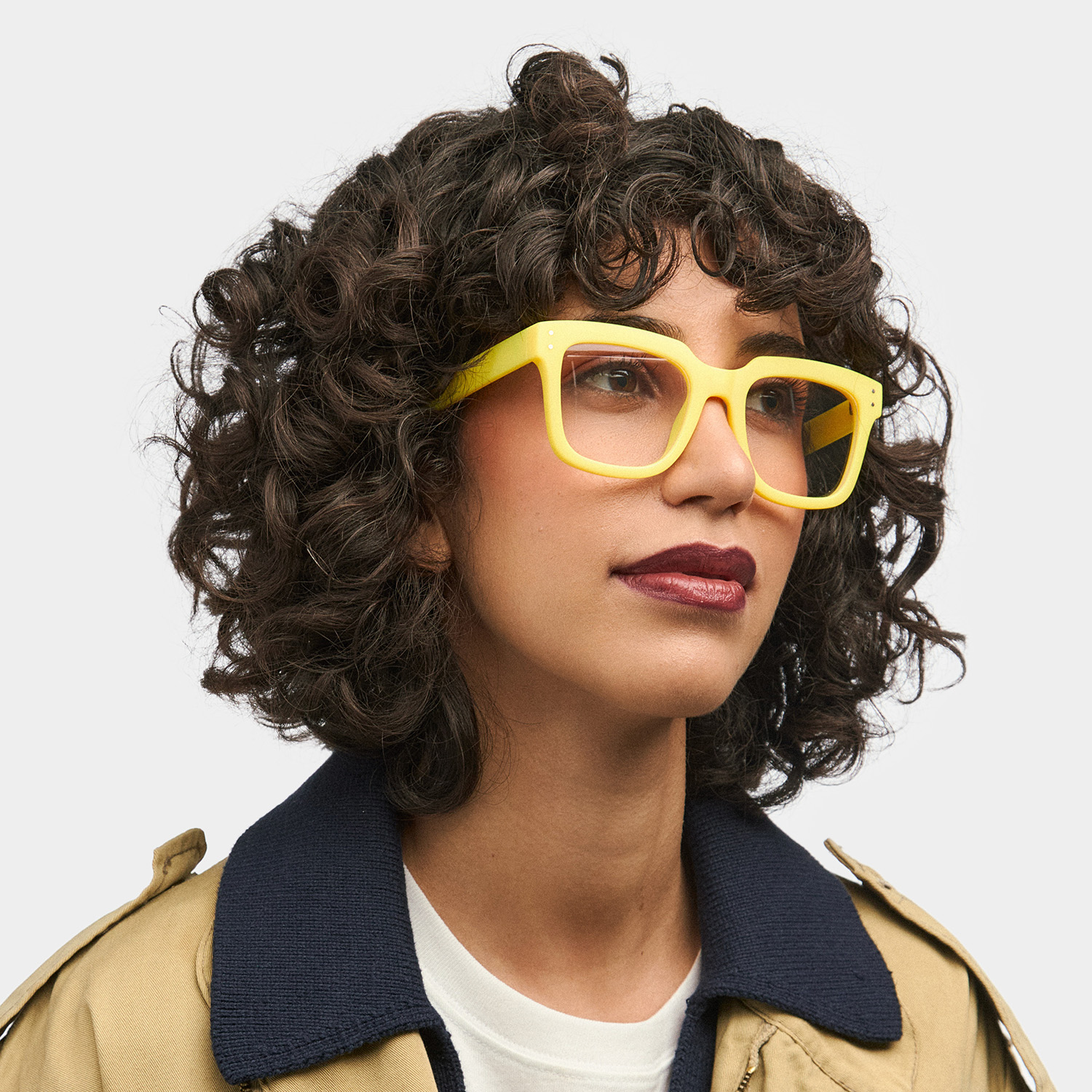Liizbeett Square Yellow Frame Glasses | ZEELOOL UK1