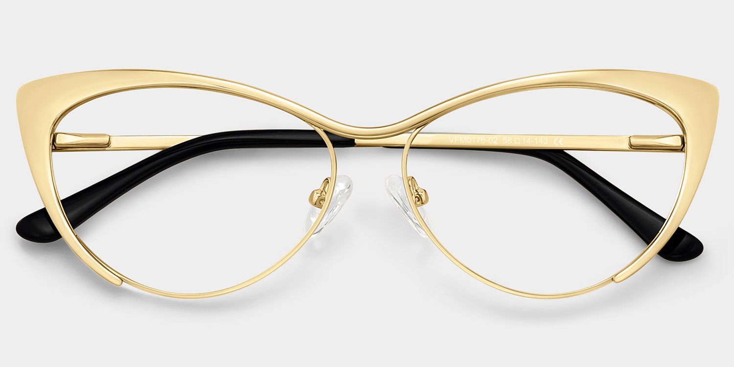 Ellen Cateye Gold Metal Frame Glasses for Women2