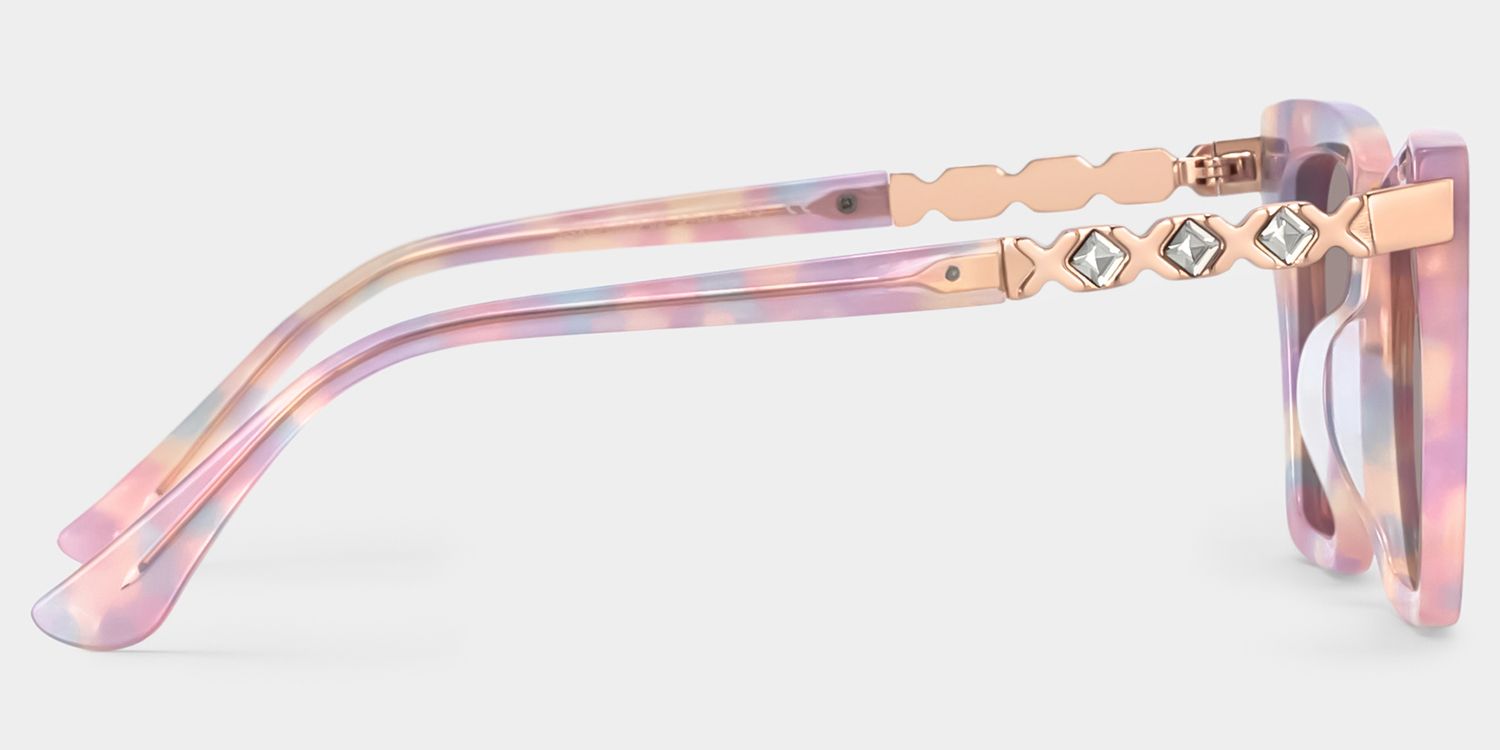 Darlyn Soft Pink Glasses in Cateye Full-Frame  | Zeelool3