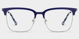 Cleo Browline Blue Silver Glasses1