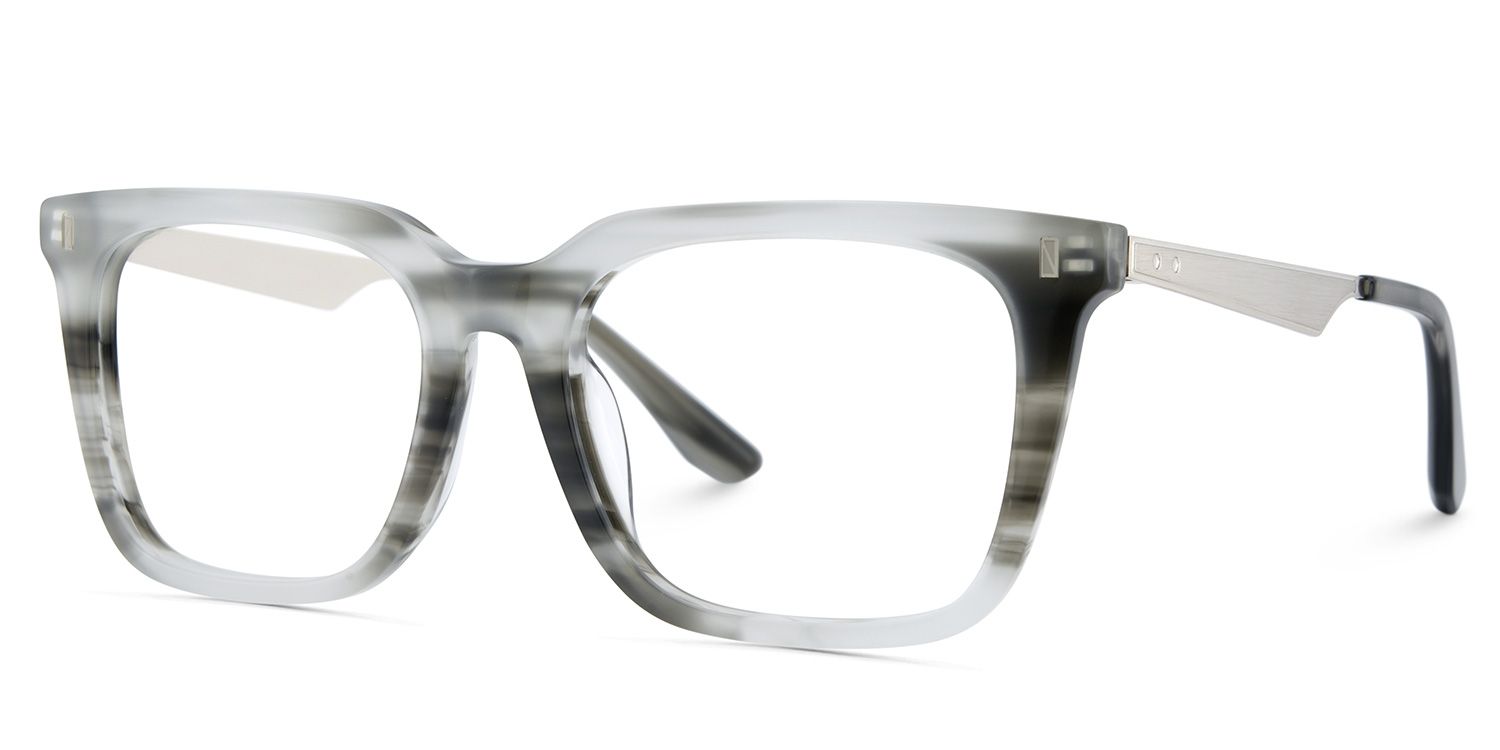 Brook Gray Rectangle Prescription Glasses | ZEELOOL UK3