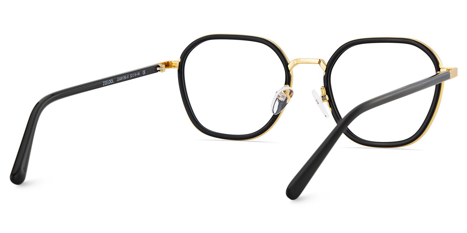 Mitchell Mixed Black Frame Glasses with Geometric Shape | ZEELOOL UK5