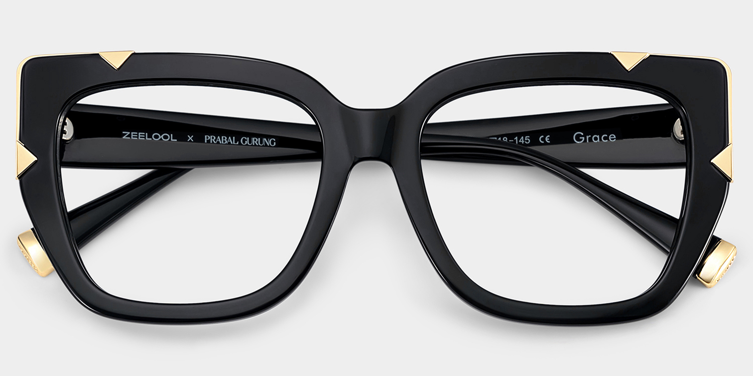 Refined black cat-eyes with a timeless elegance.2