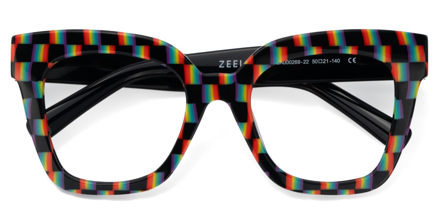 Malcolm Large Square Nerdy Glasses with Pure Black Arms1