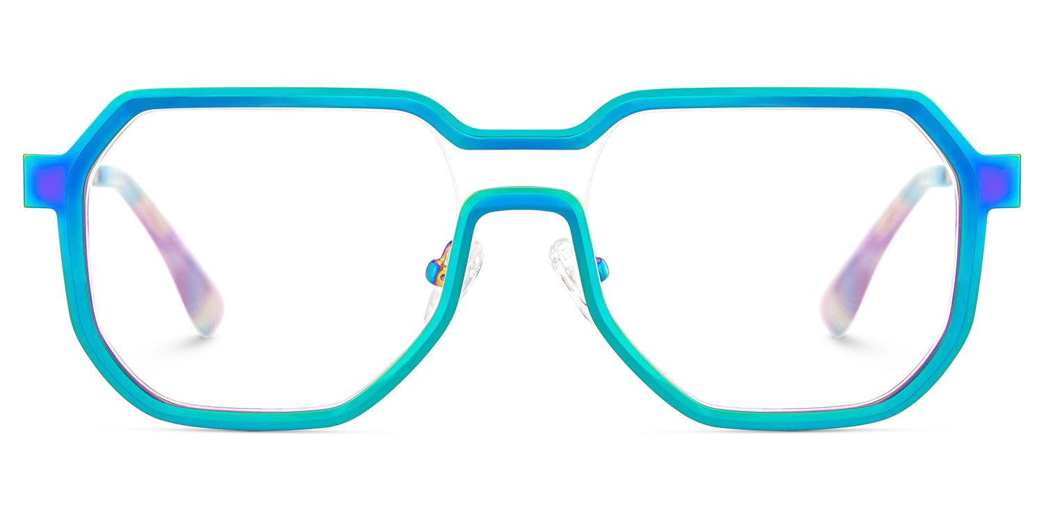 Men's Geometric Glasses in an Iridescent Color2