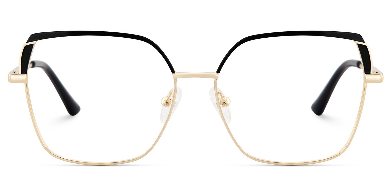 Shayla Metal Square Black Frame Glasses | ZEELOOL UK1