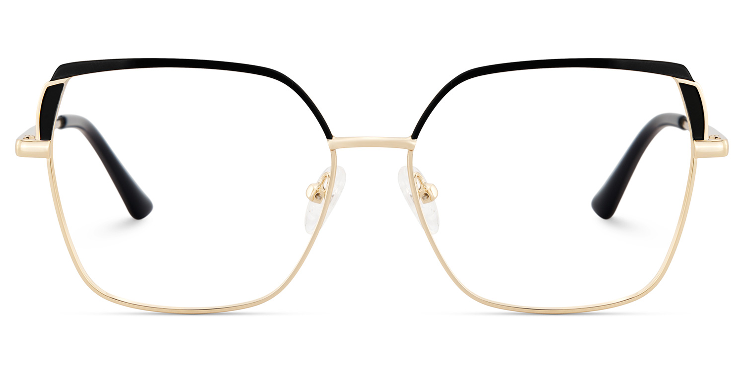 Shayla Metal Square Black Frame Glasses | ZEELOOL UK1