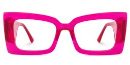 Mitia Neon-Pink Rectangle Glasses0