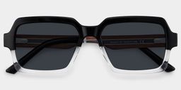 Jack Rectangle Black & Clear Sunglasses1