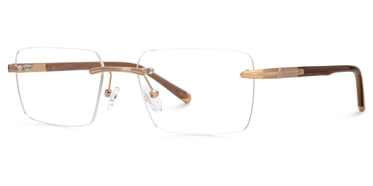 Savitrie Rectangle Brown Glasses