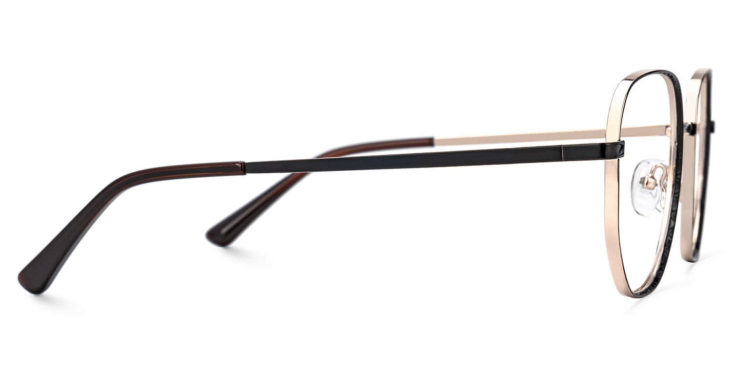 Steeve Metal Square Black Frame Glasses | ZEELOOL UK2