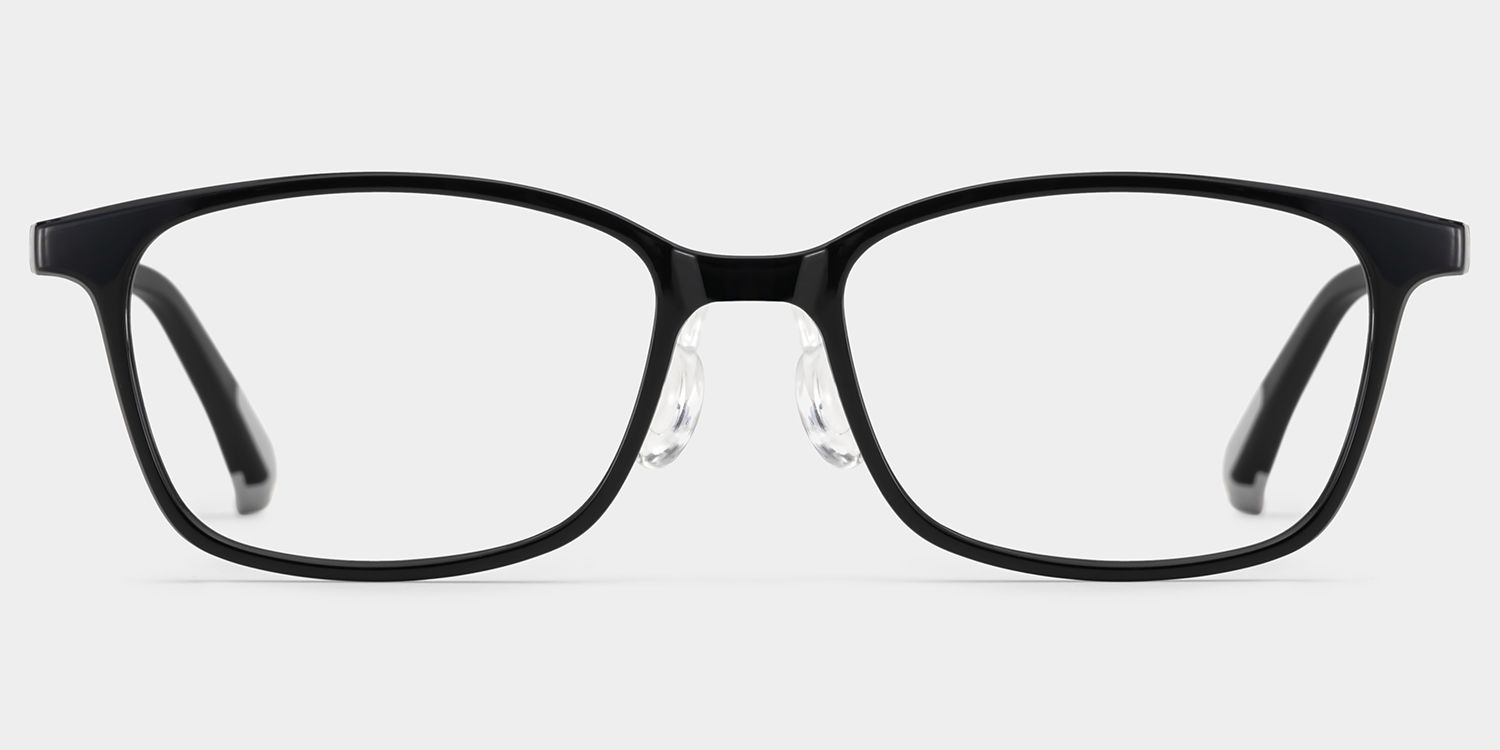 Finne Rectangle Black Frame Eyeglasses for Teens0