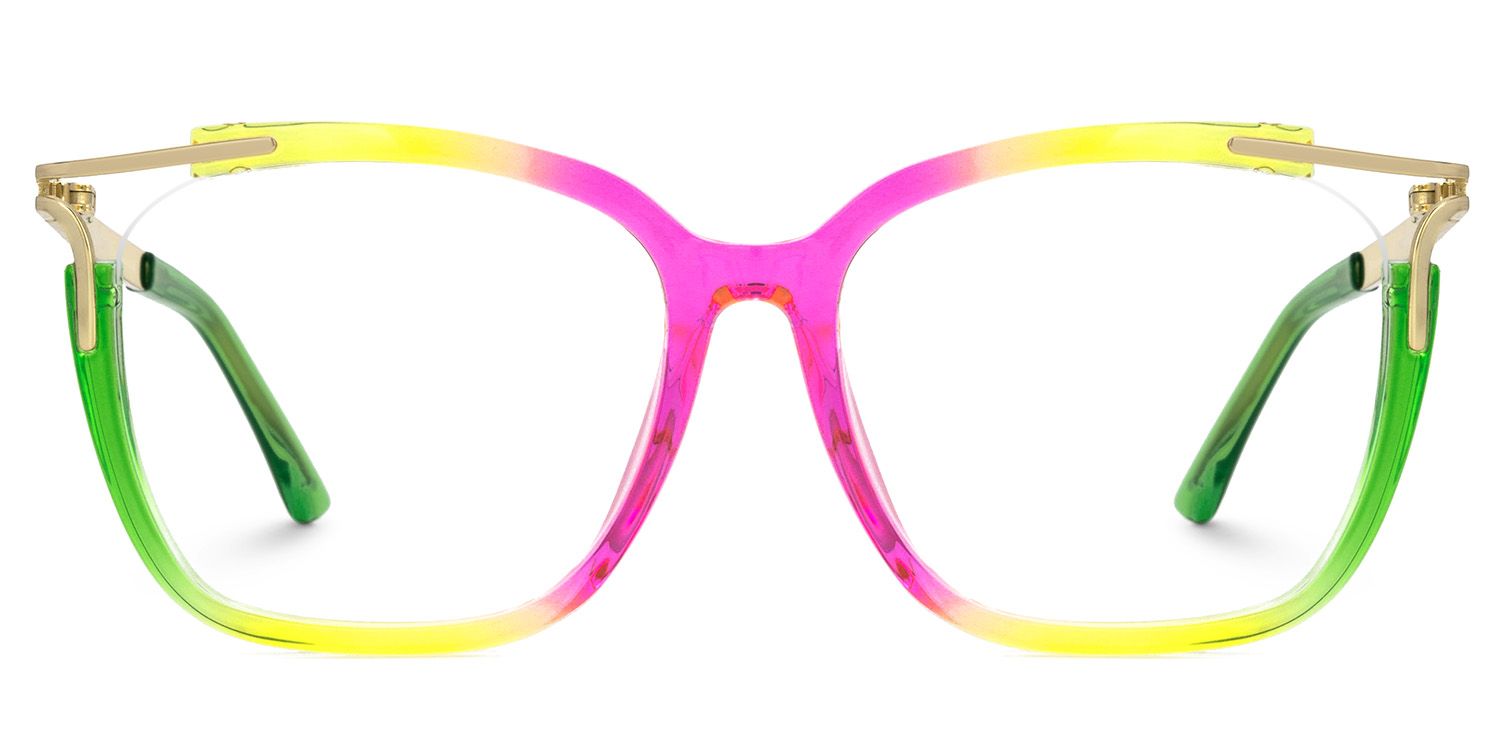 Spring hinges Sidibe Eyeglasses, Sidibe Green Square Glasses Frames -Zeelool0
