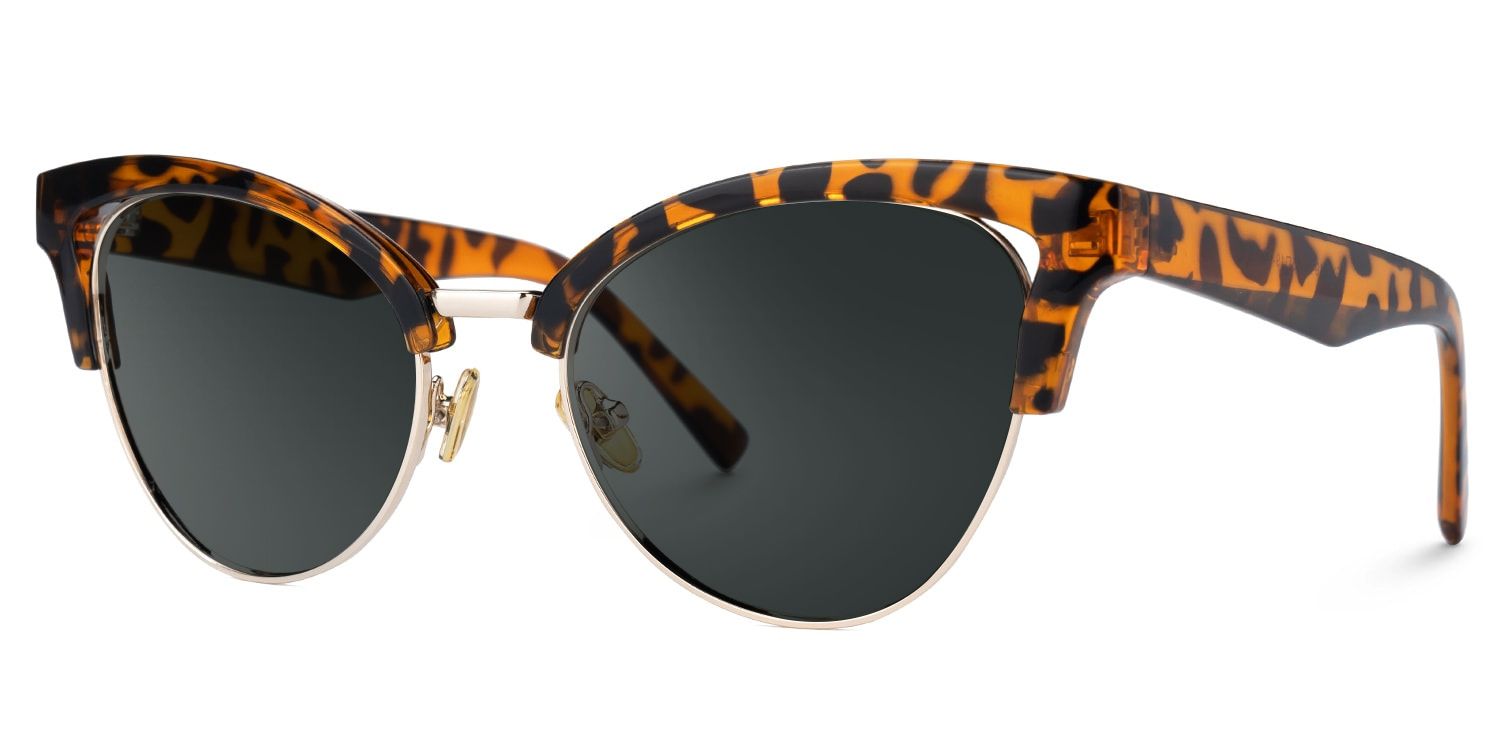 Charlene Tortoise Frame Sunglasses with Browline Style | ZEELOOL UK1