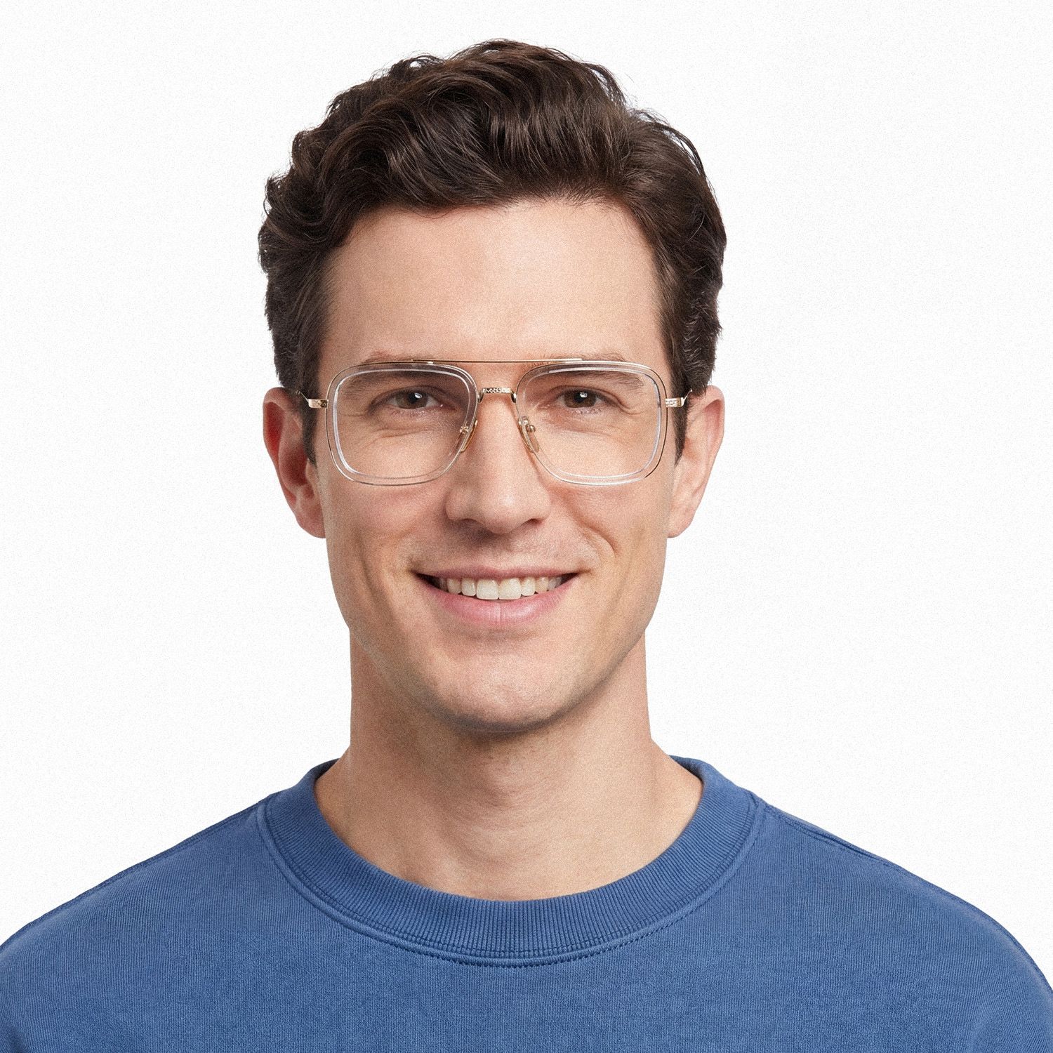 Gifford Aviator Clear Frame Glasses | ZEELOOL UK9