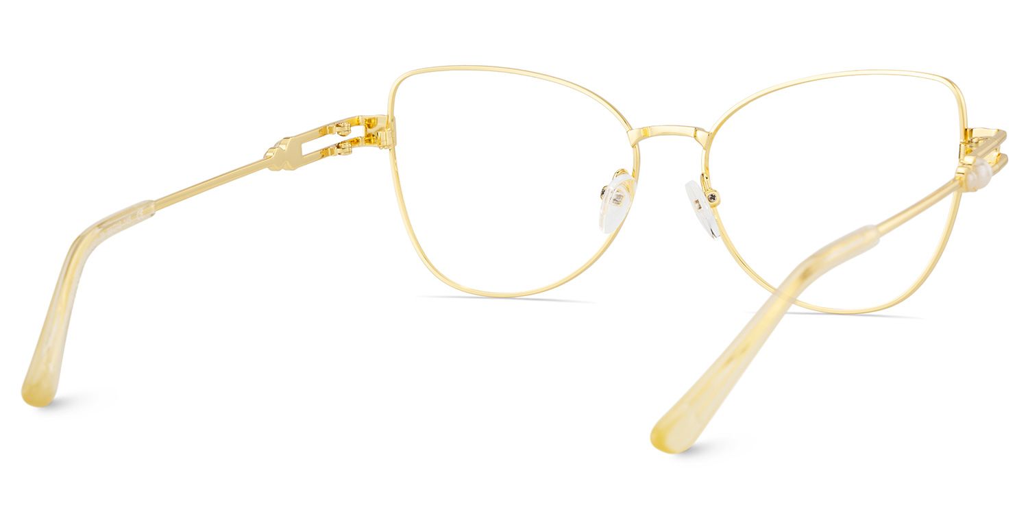 Gaga Eyeglasses in Cat Eye Gold Frame | ZEELOOL UK6