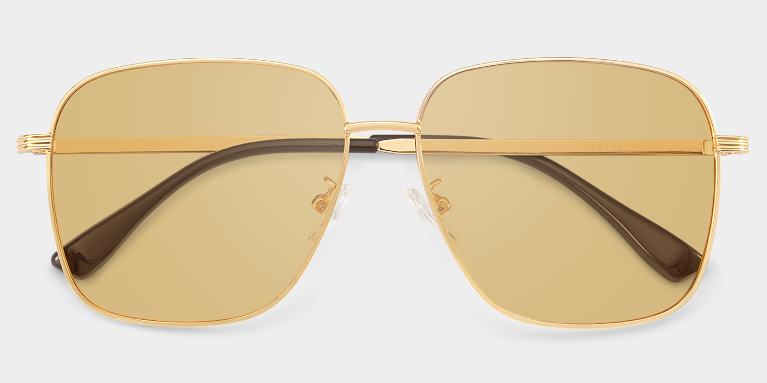 Valentina Square Gold Polarized Sunglasses2