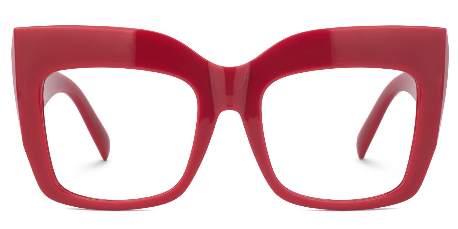 Alberta Cat-Eye Glasses with Red Frames0