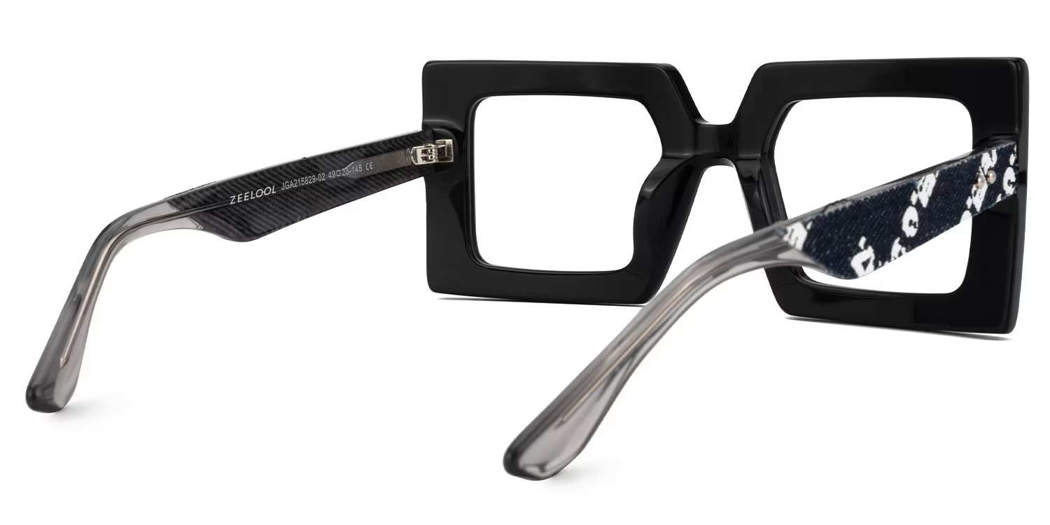 Tiffaney Square Black Glasses3
