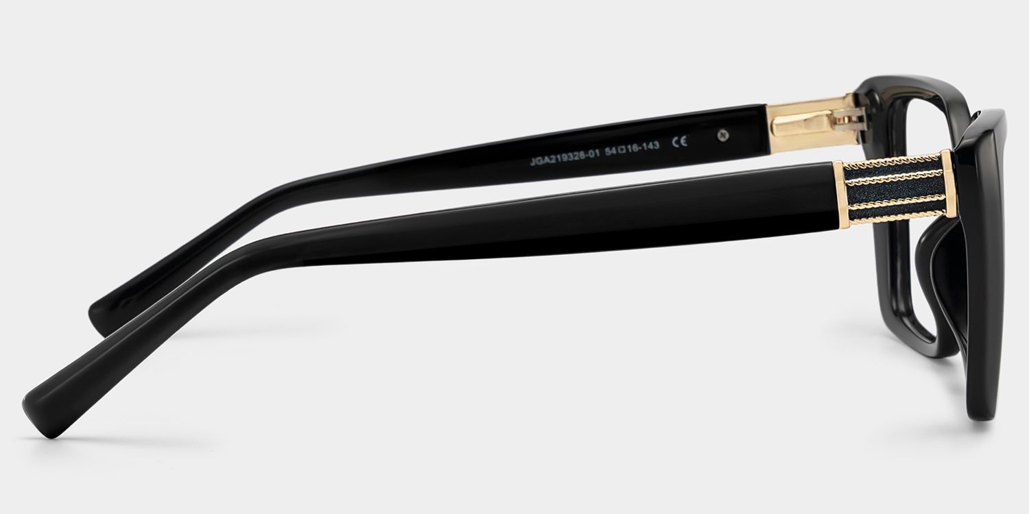 Emery Black Full Rim Geometric Eyeglasses | ZEELOOL4