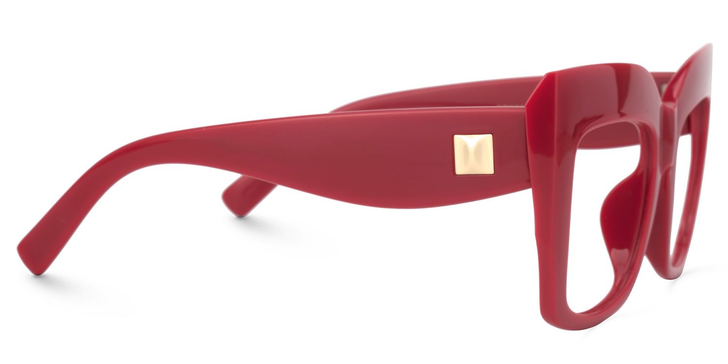 Alberta Cat-Eye Glasses with Red Frames2