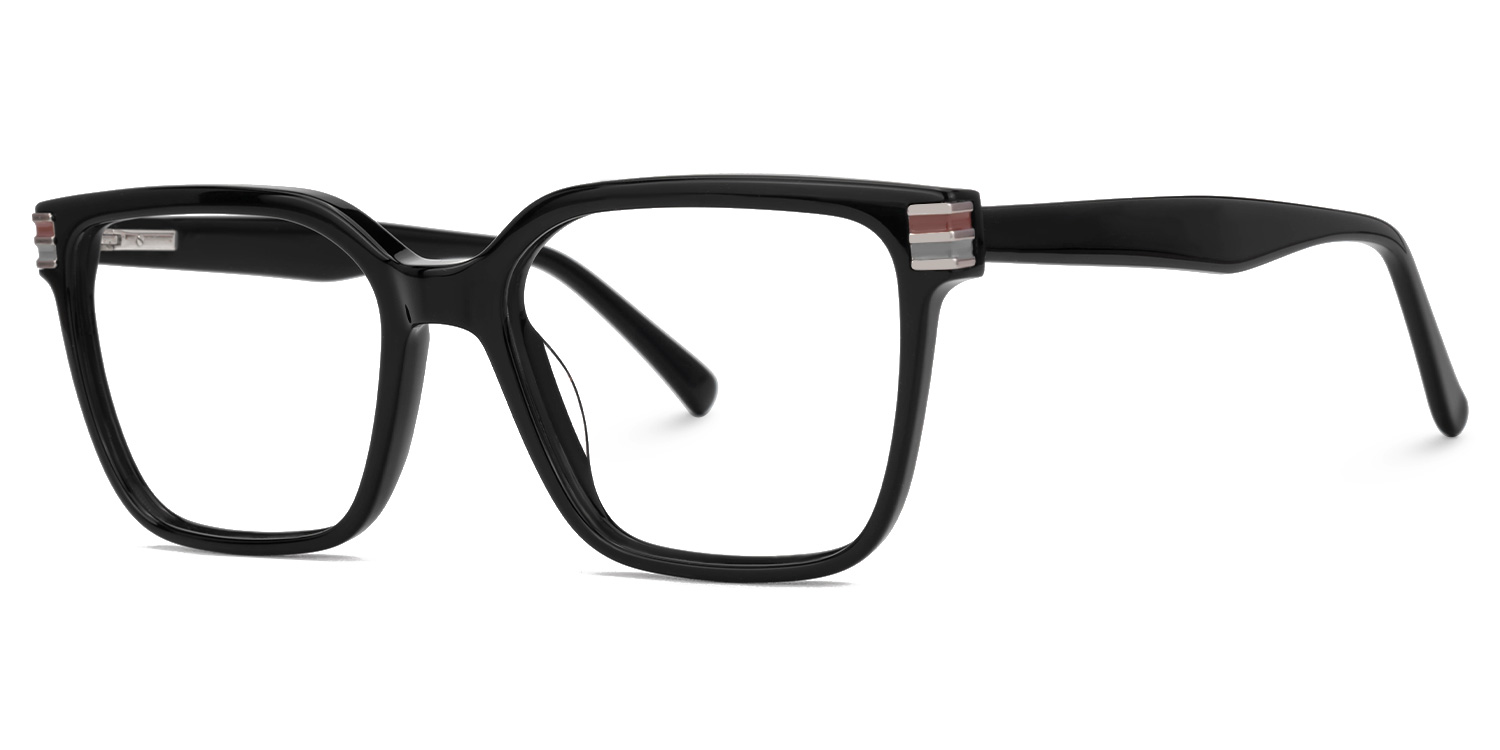 Rucker Rectangle Black Glasses1