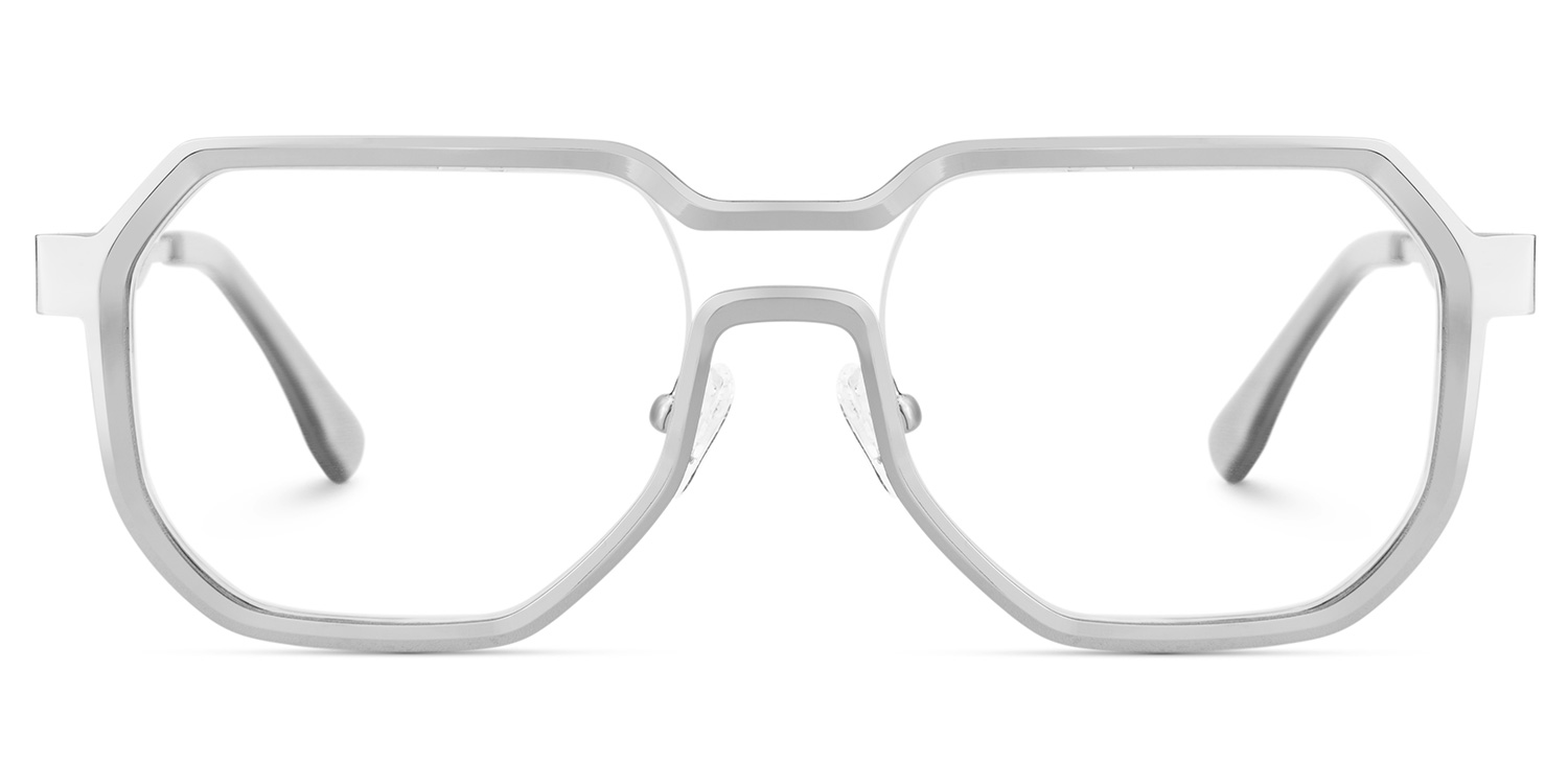 Men's Geometric Glasses in Silver Color2