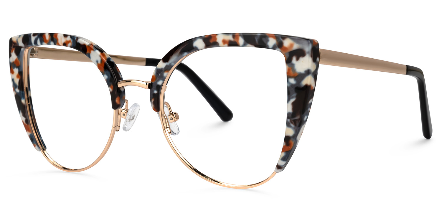 Brewer Cateye Orange-Floral Glasses1
