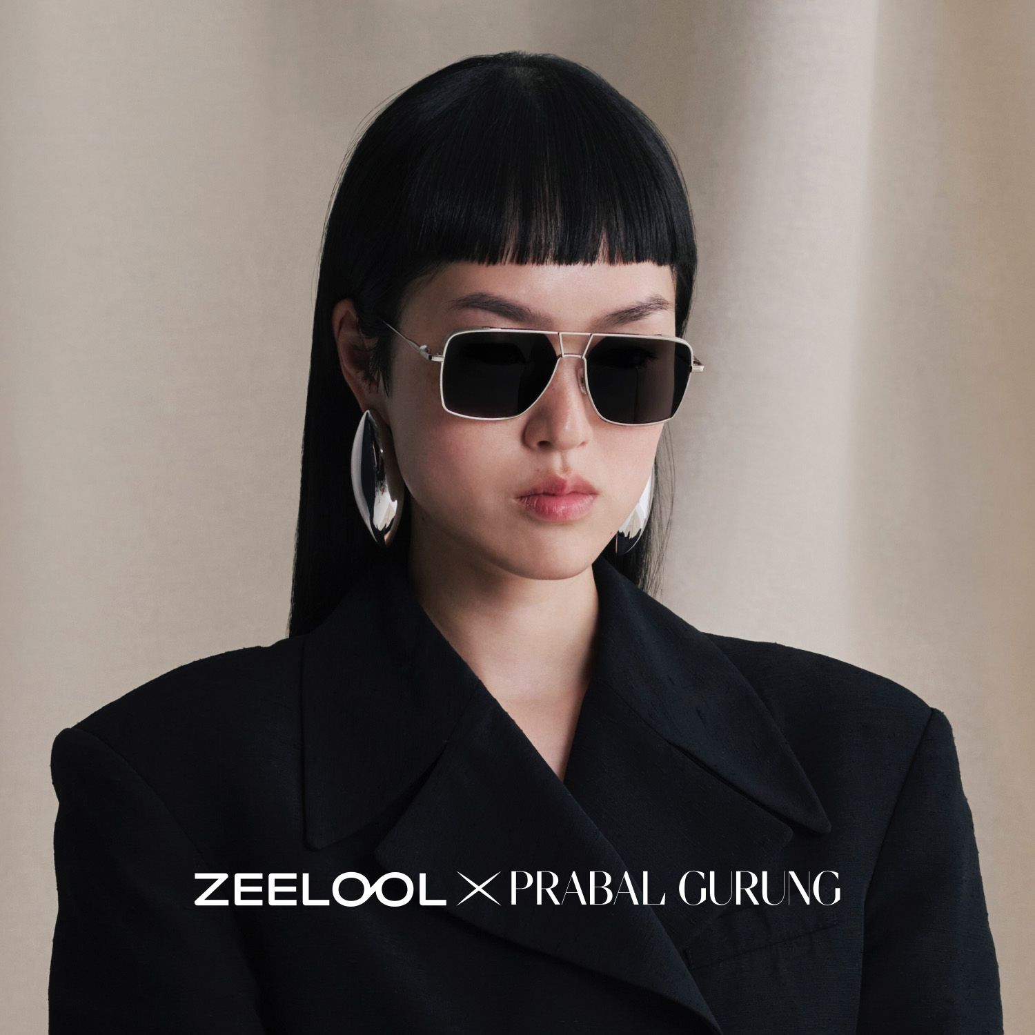 Debbie Aviator Silver Semi Rim Sunglasses | ZEELOOL UK0
