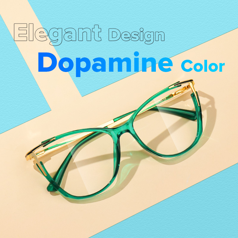 ZEELOOL Yomary Cateye Green Glasses