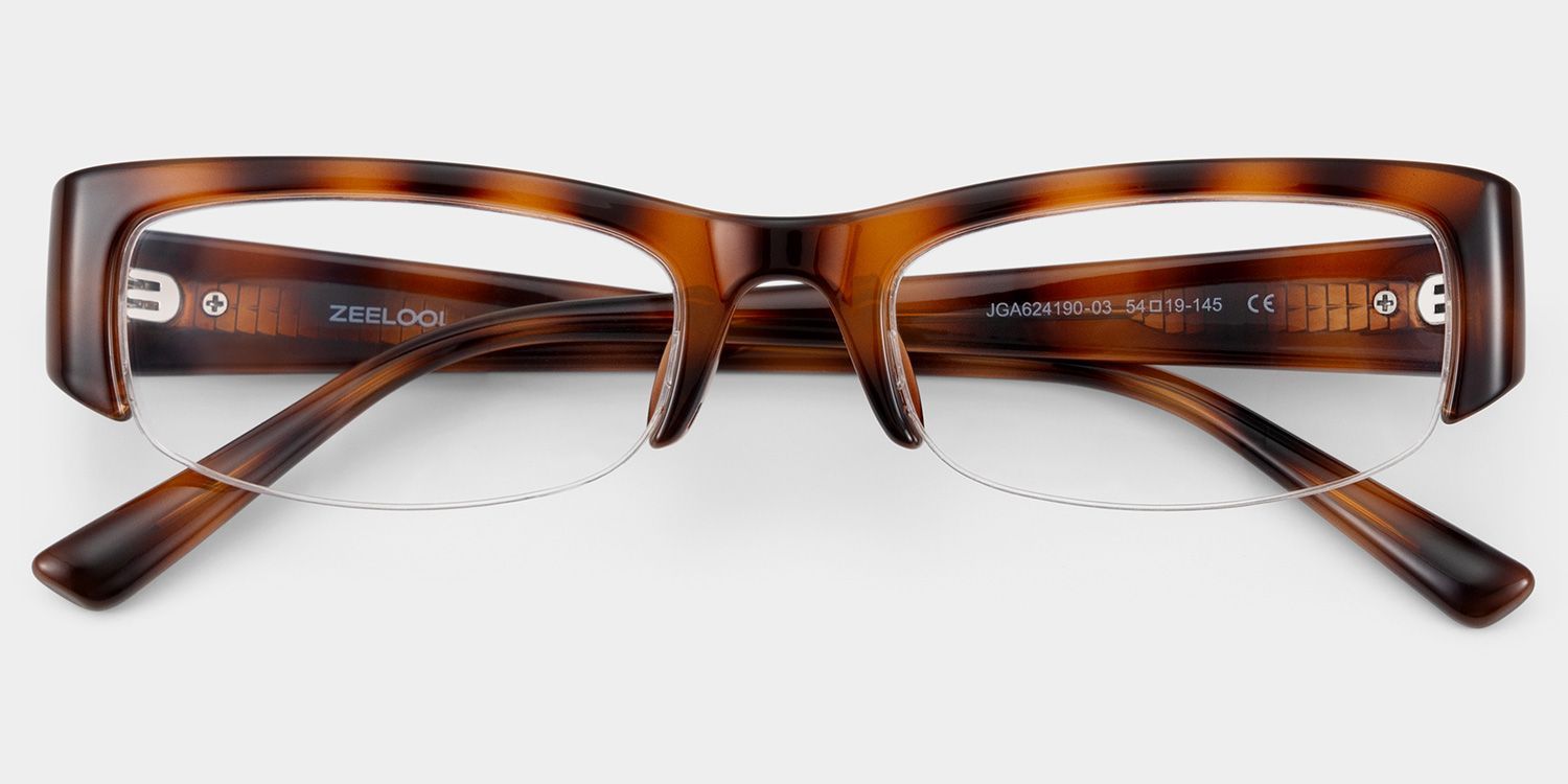 Trevor Brown Half Frame Tortoise Rectangle Glasses | ZEELOOL2