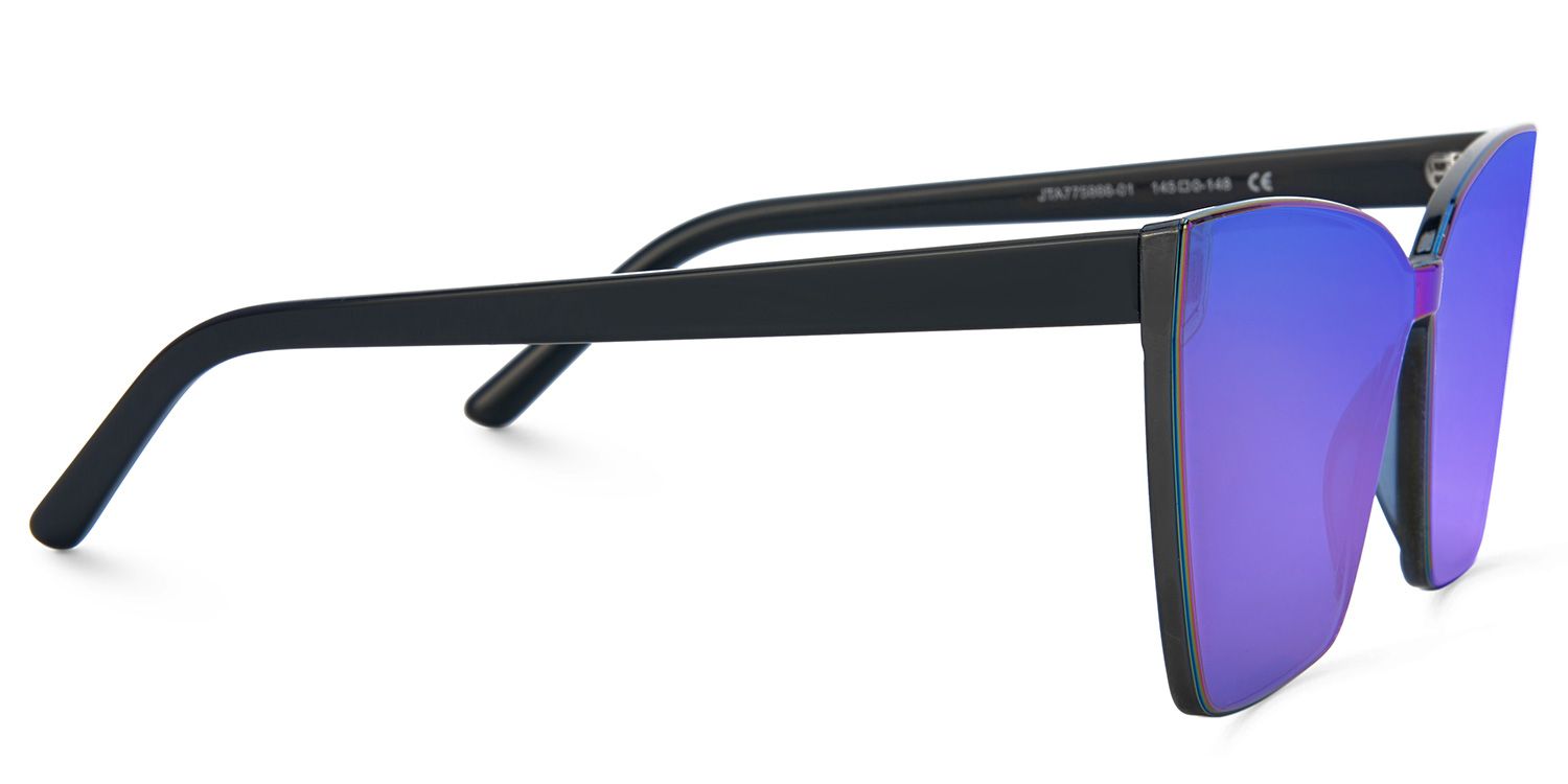 Liliane Acetate Blue Square Frame Sunglasses | ZEELOOL UK2