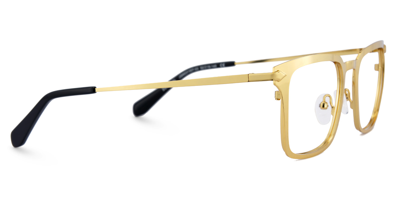 Gold Metal Frame Glasses With a Rectangle Shape4