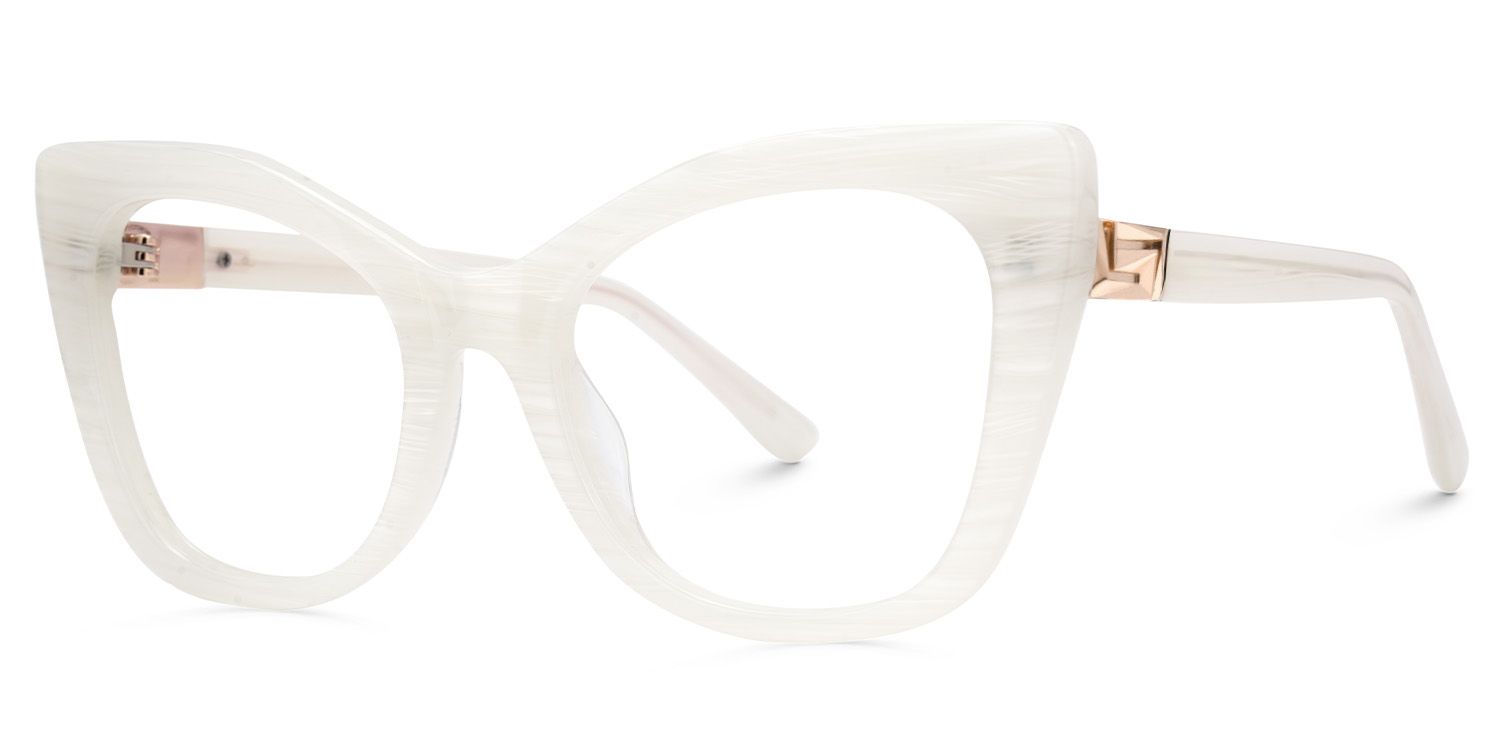 Vela Cateye White Designer Glasses on Sale | ZEELOOL UK1