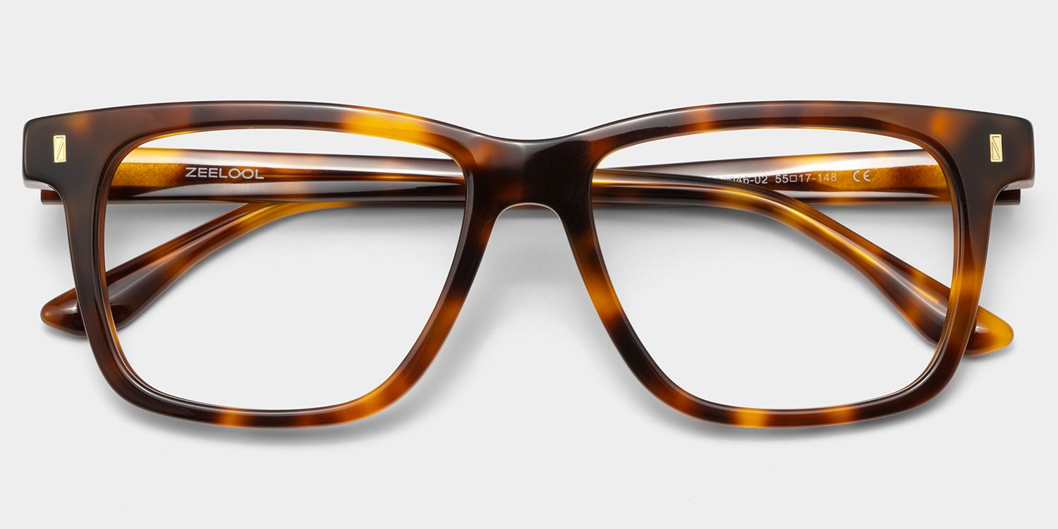 Rectangle Tortoise Eyeglasses- Travis Acetate Frame Glasses1